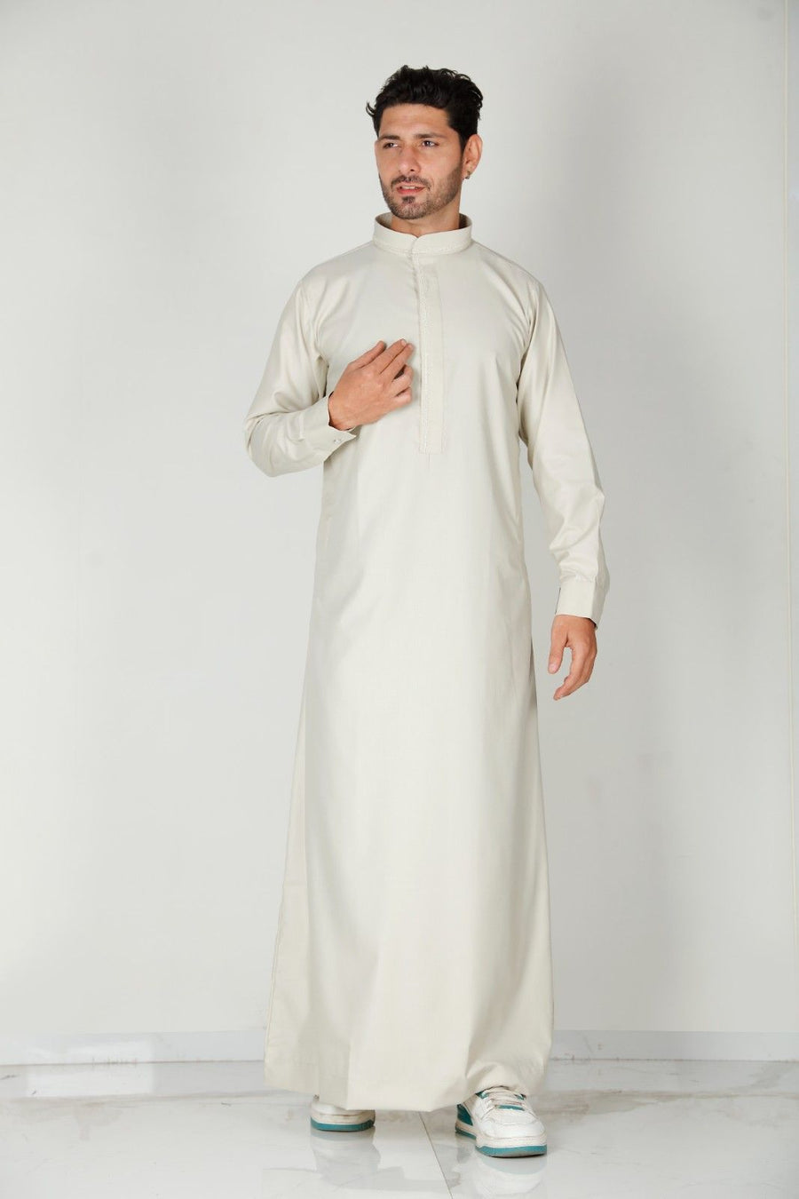 Premium Collared Thobe Butter 110 Col 28