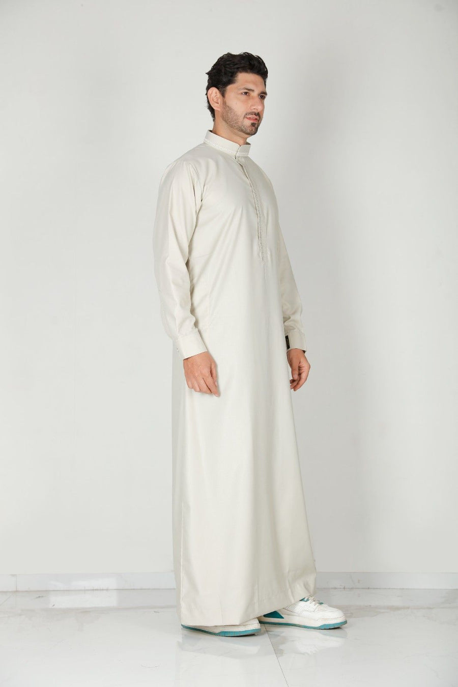 Premium Collared Thobe Butter 110 Col 28