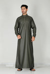 Premium Collared Thobe Olive 110 Col 15