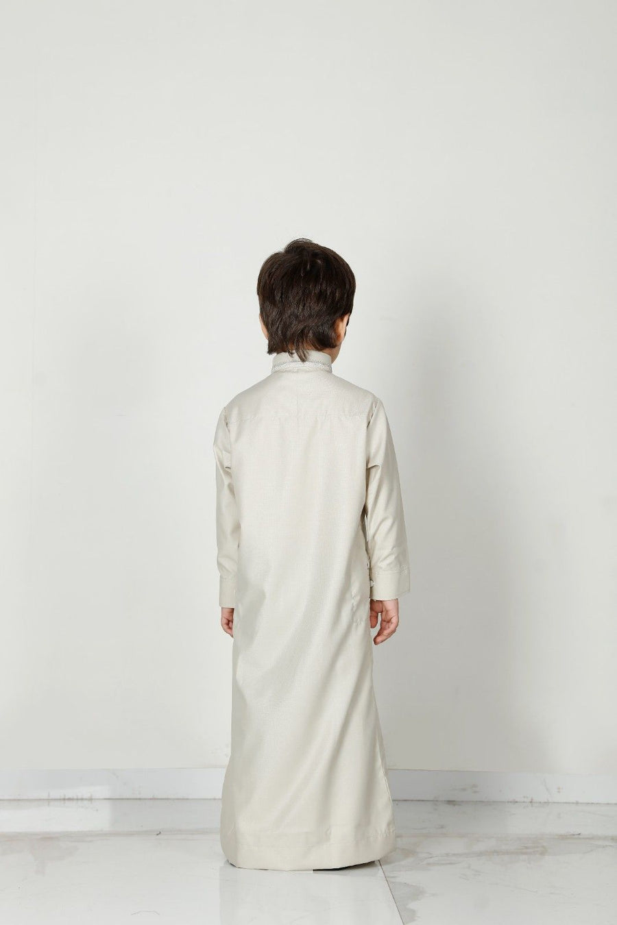 Premium Collared Kids Thobe Butter 110 Col 28