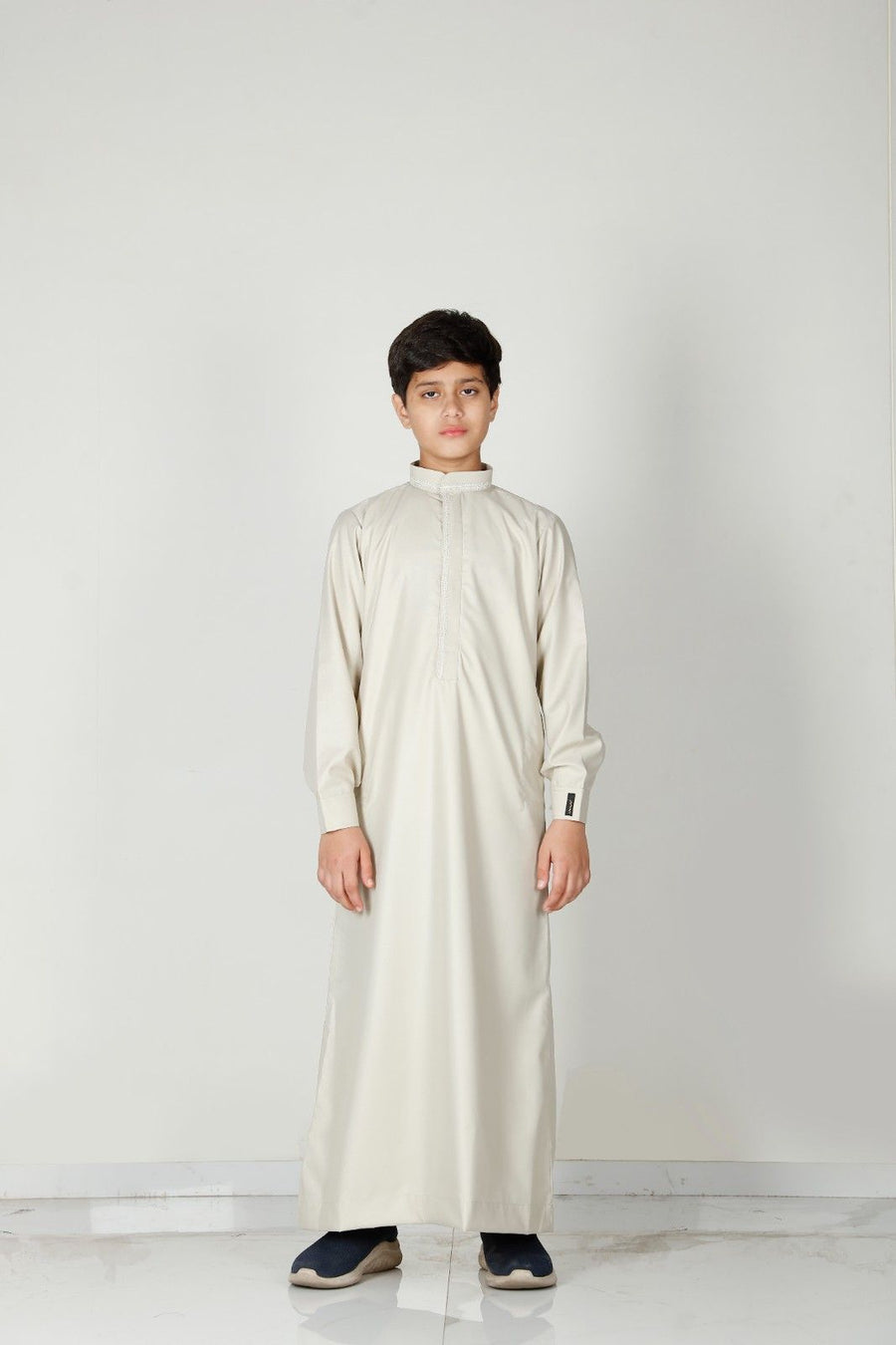 Premium Collared Kids Thobe Butter 110 Col 28