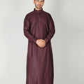 Premium Collared Thobe Burgundy 110 Col 7