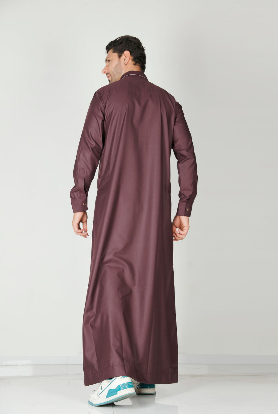 Premium Collared Thobe Burgundy 110 Col 7