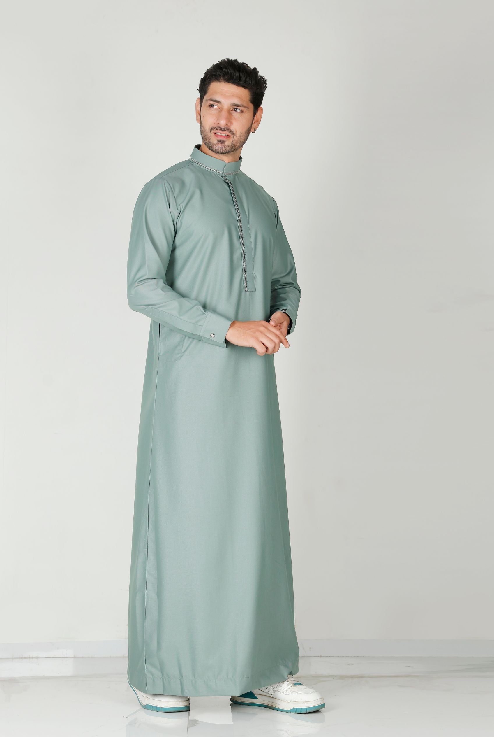 Collared Thobe Mint 110 Col 14