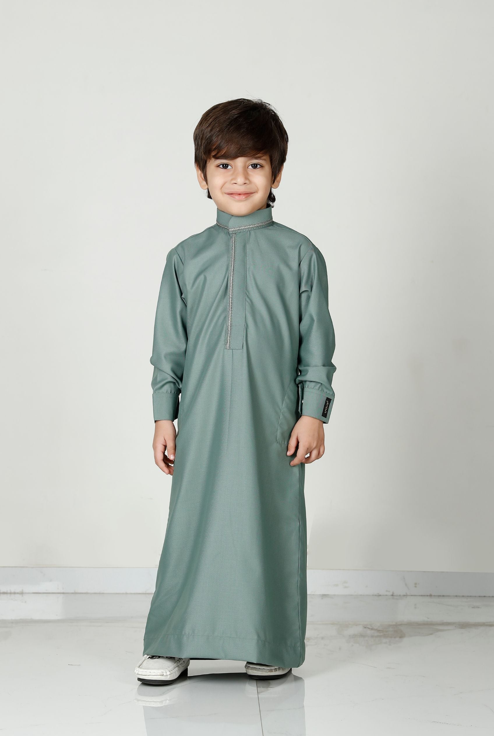 Boys Collared Thobe Mint 110 Col 14