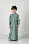 Boys Collared Thobe Mint 110 Col 14