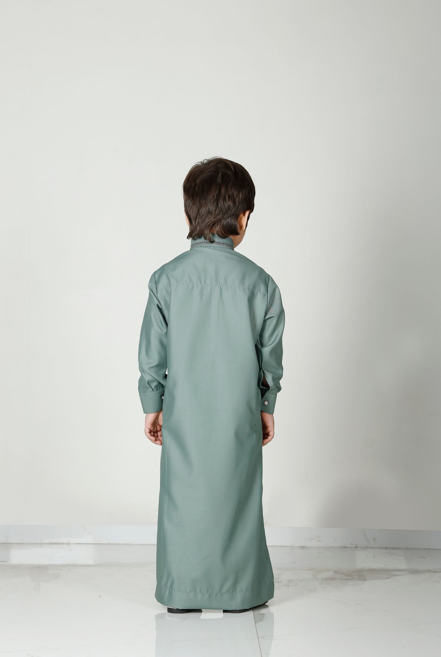 Boys Collared Thobe Mint 110 Col 14