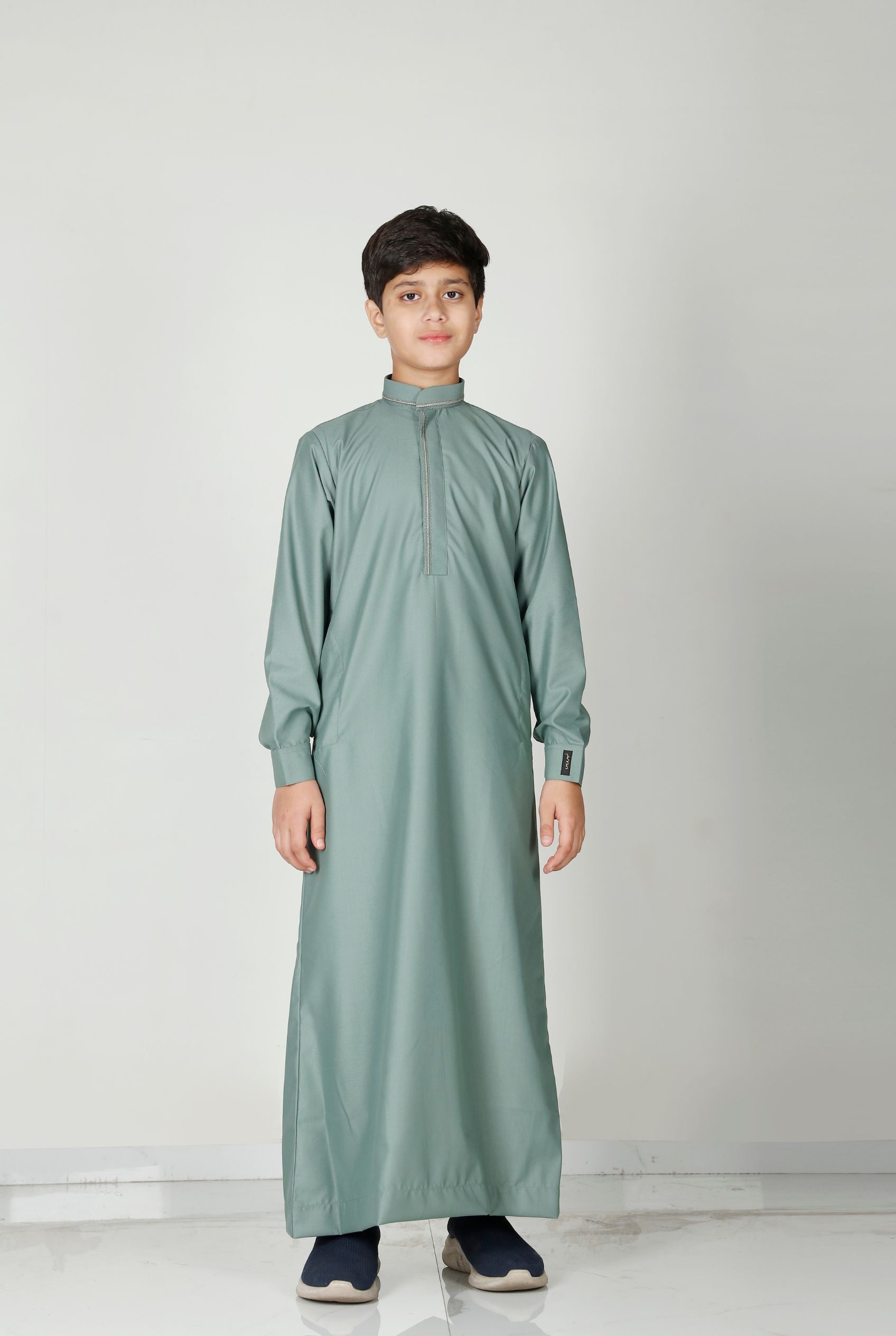 Boys Collared Thobe Mint 110 Col 14