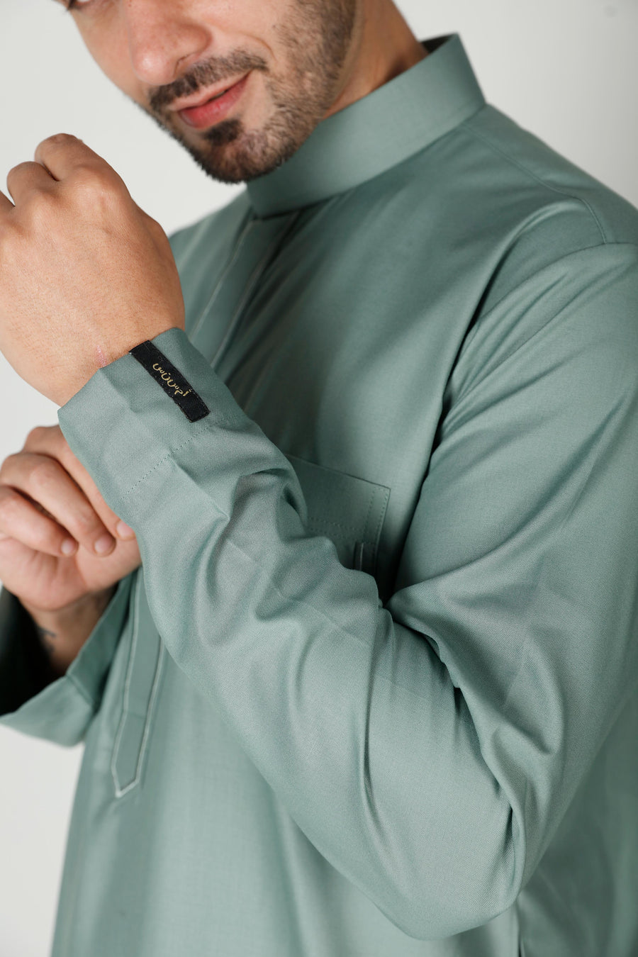 Mens Collared Thobe Mint 113 Col 14