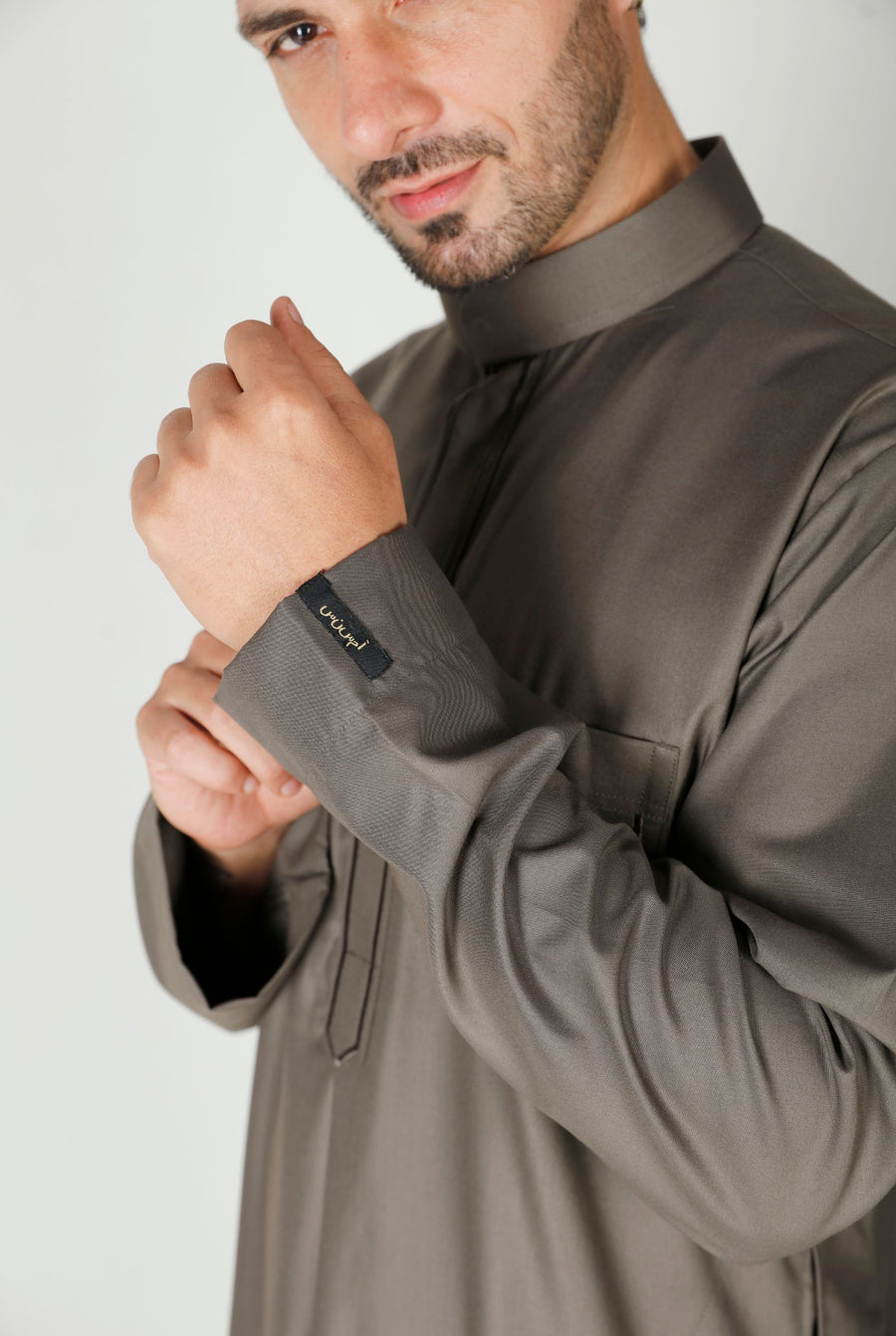 Premium Collared Thobe Mocha 113 Col 33