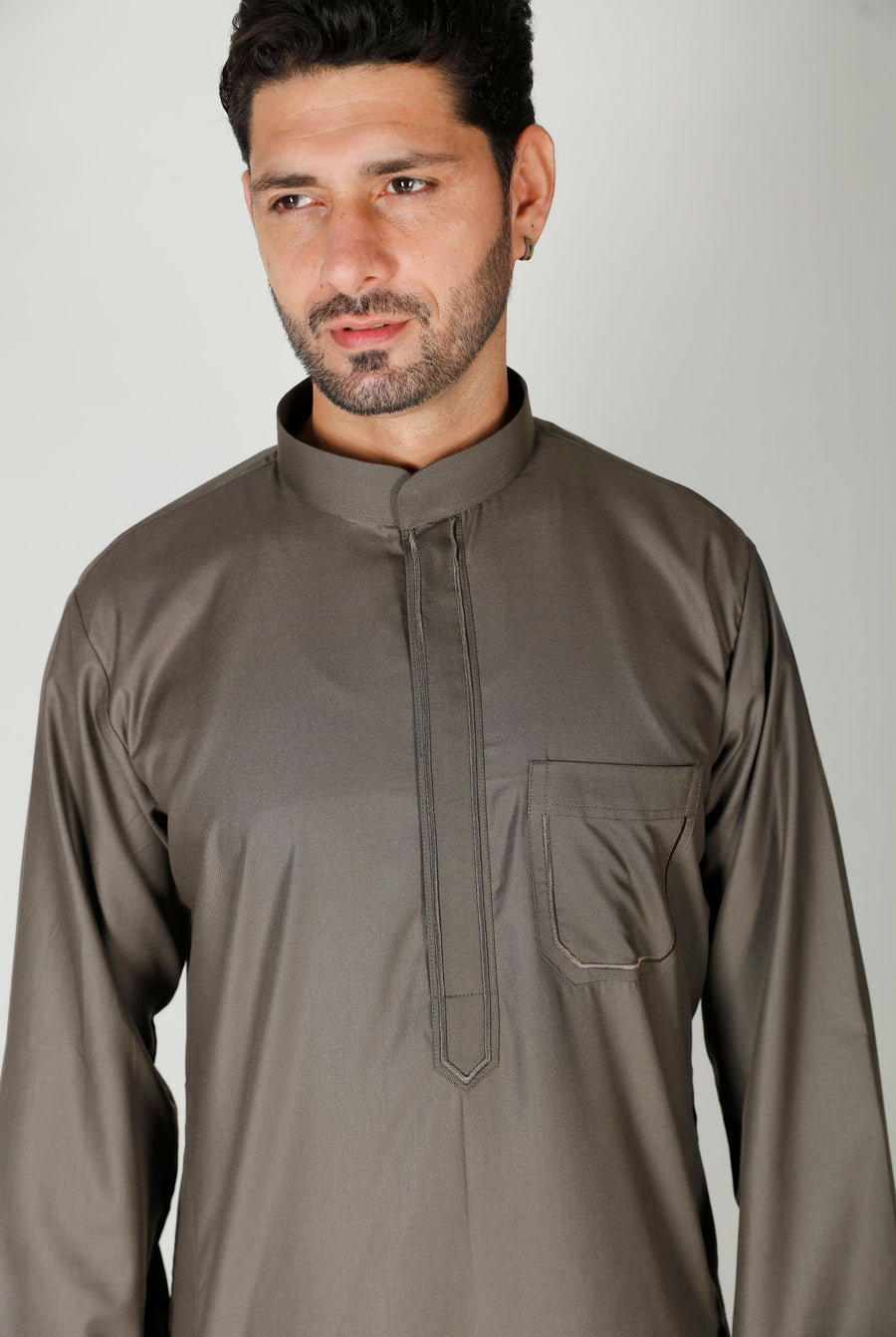 Premium Collared Thobe Mocha 113 Col 33