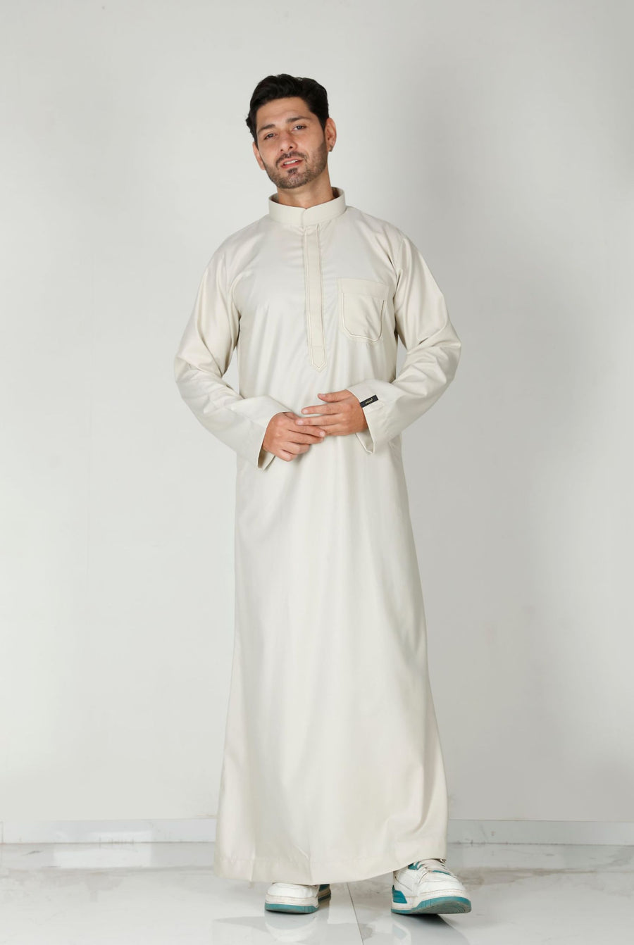 Premium Collared Thobe Butter 113 Col 28