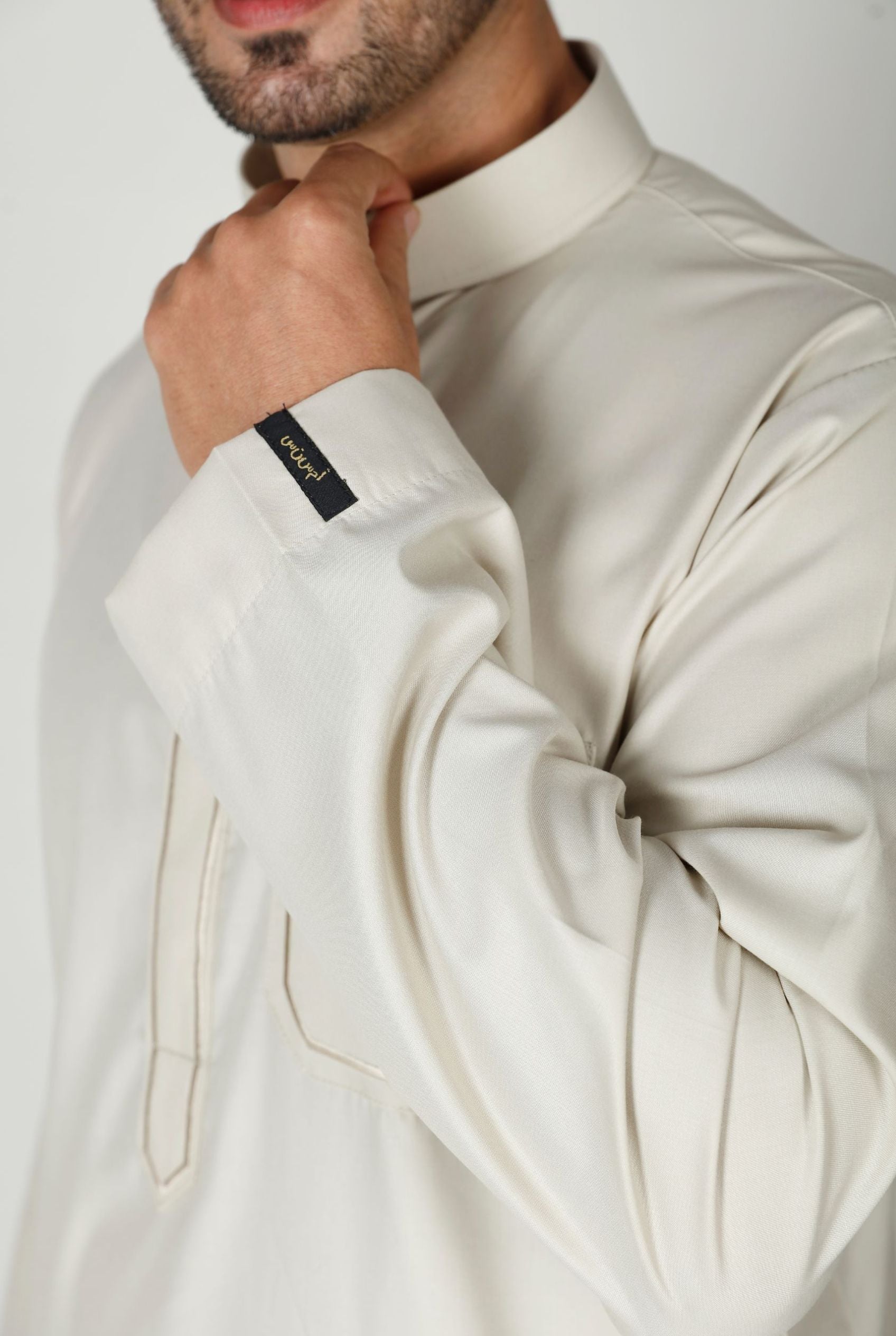 Premium Collared Thobe Butter 113 Col 28