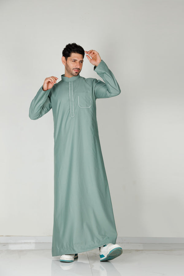 Mens Collared Thobe Mint 113 Col 14