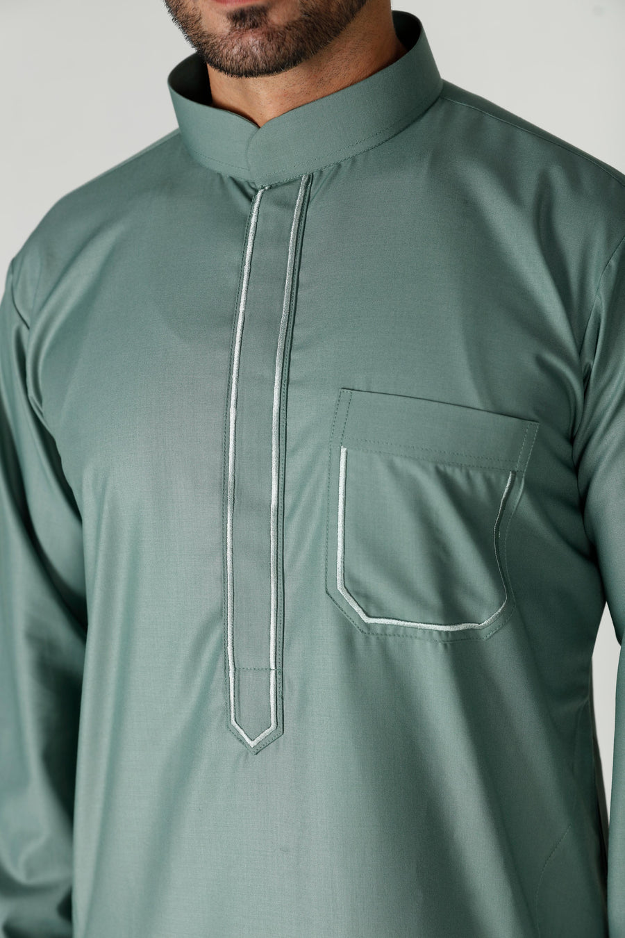 Mens Collared Thobe Mint 113 Col 14