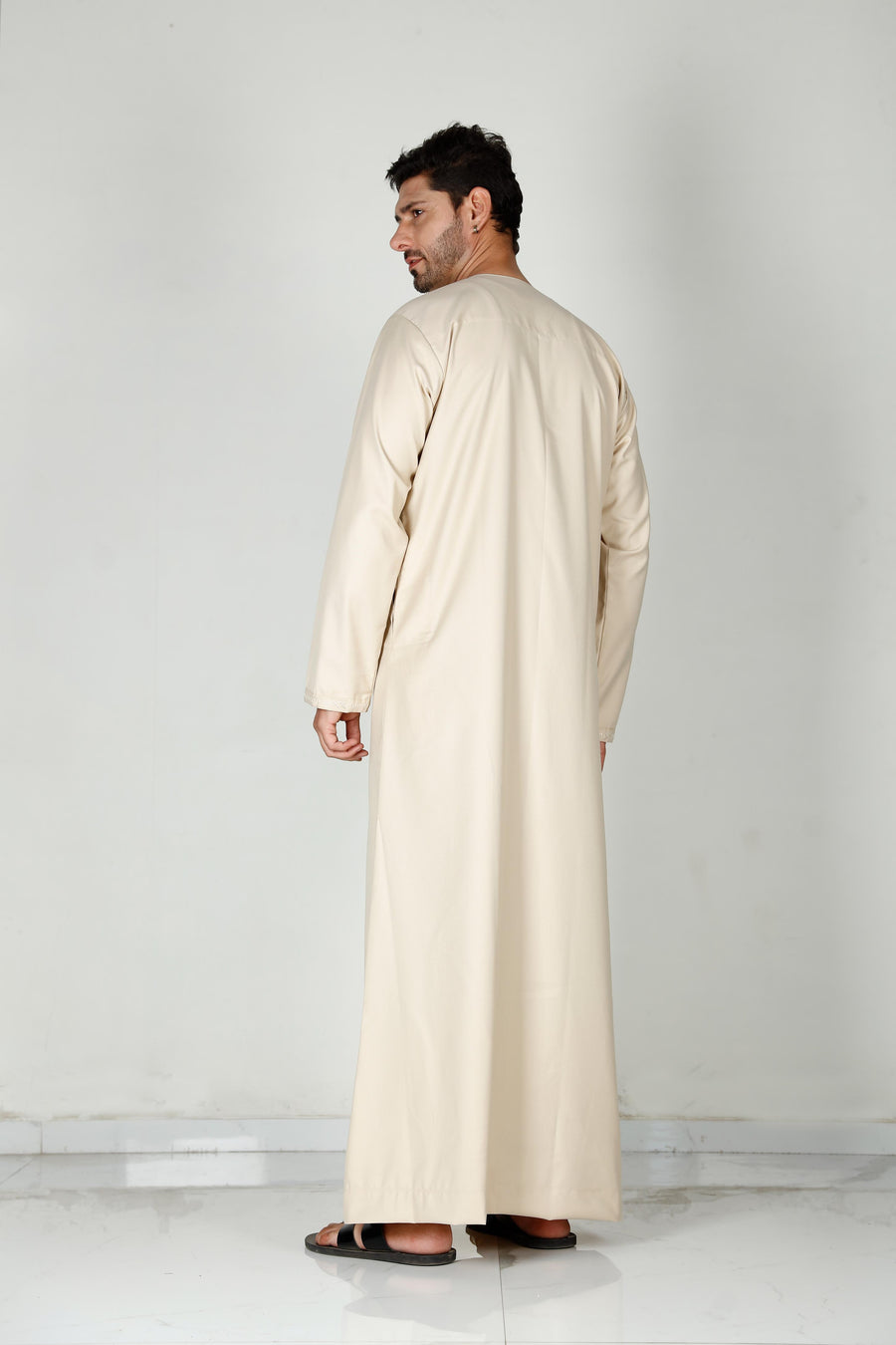 Mens Tasselled Thobe Beige 114 Col 4