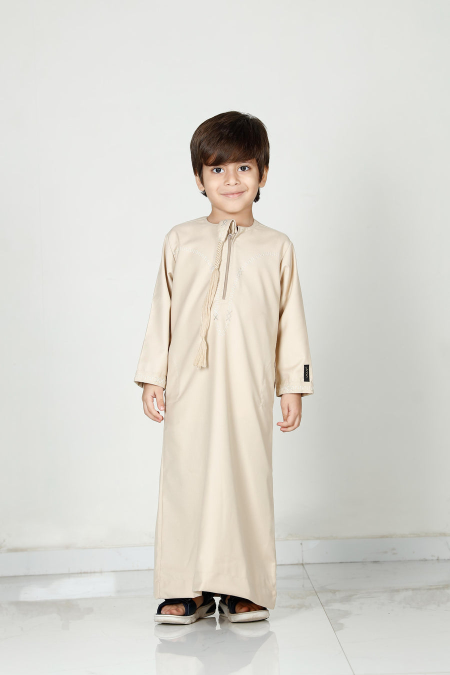Kids Tasselled Thobe Beige 114 Col 4