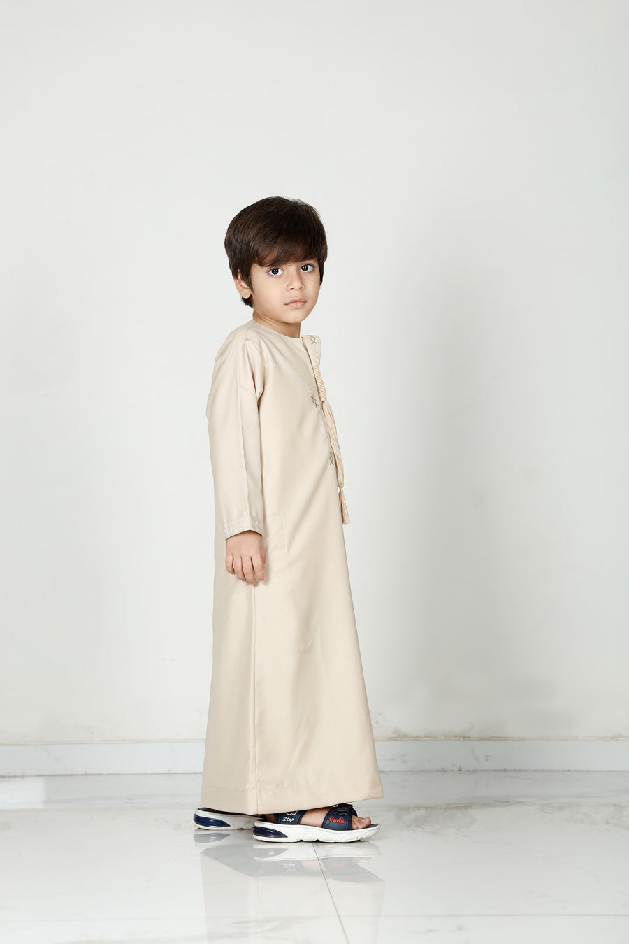 Kids Tasselled Thobe Beige 114 Col 4
