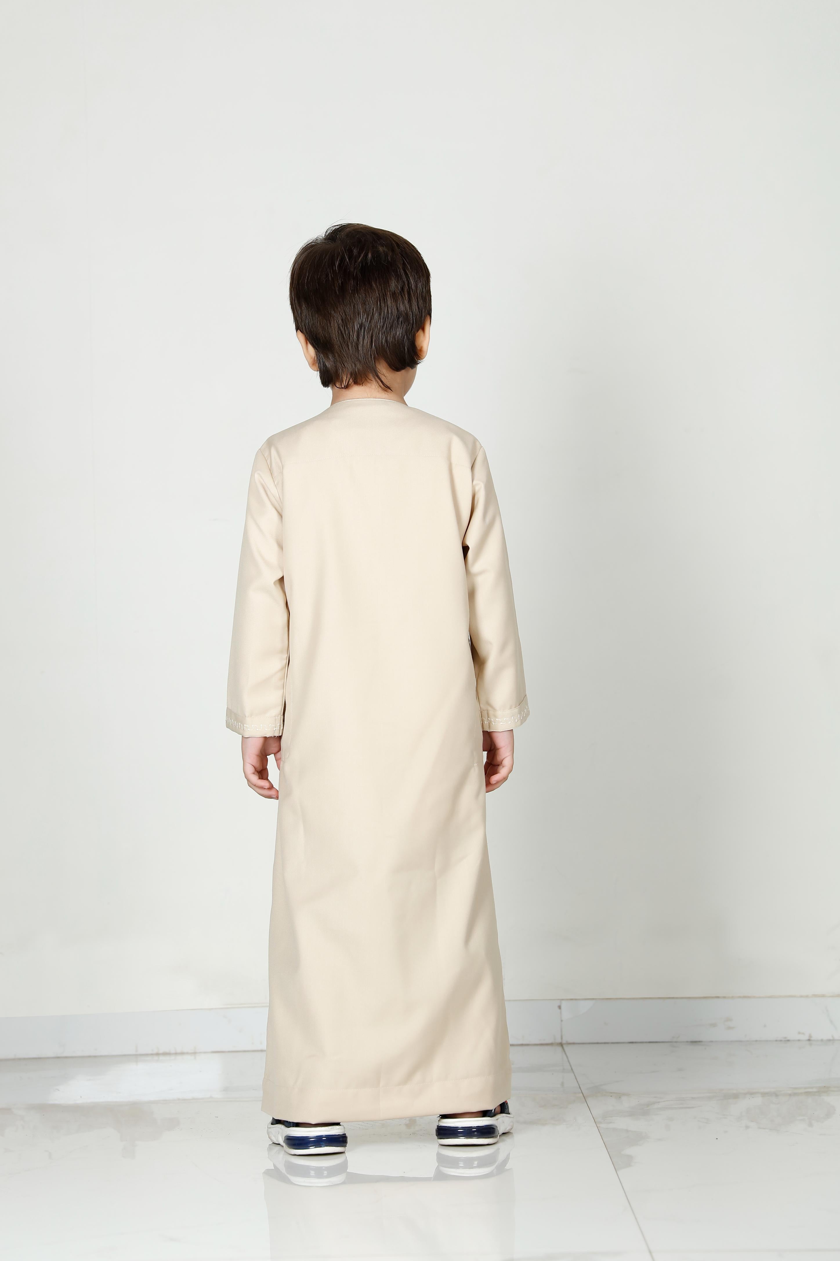 Kids Tasselled Thobe Beige 114 Col 4