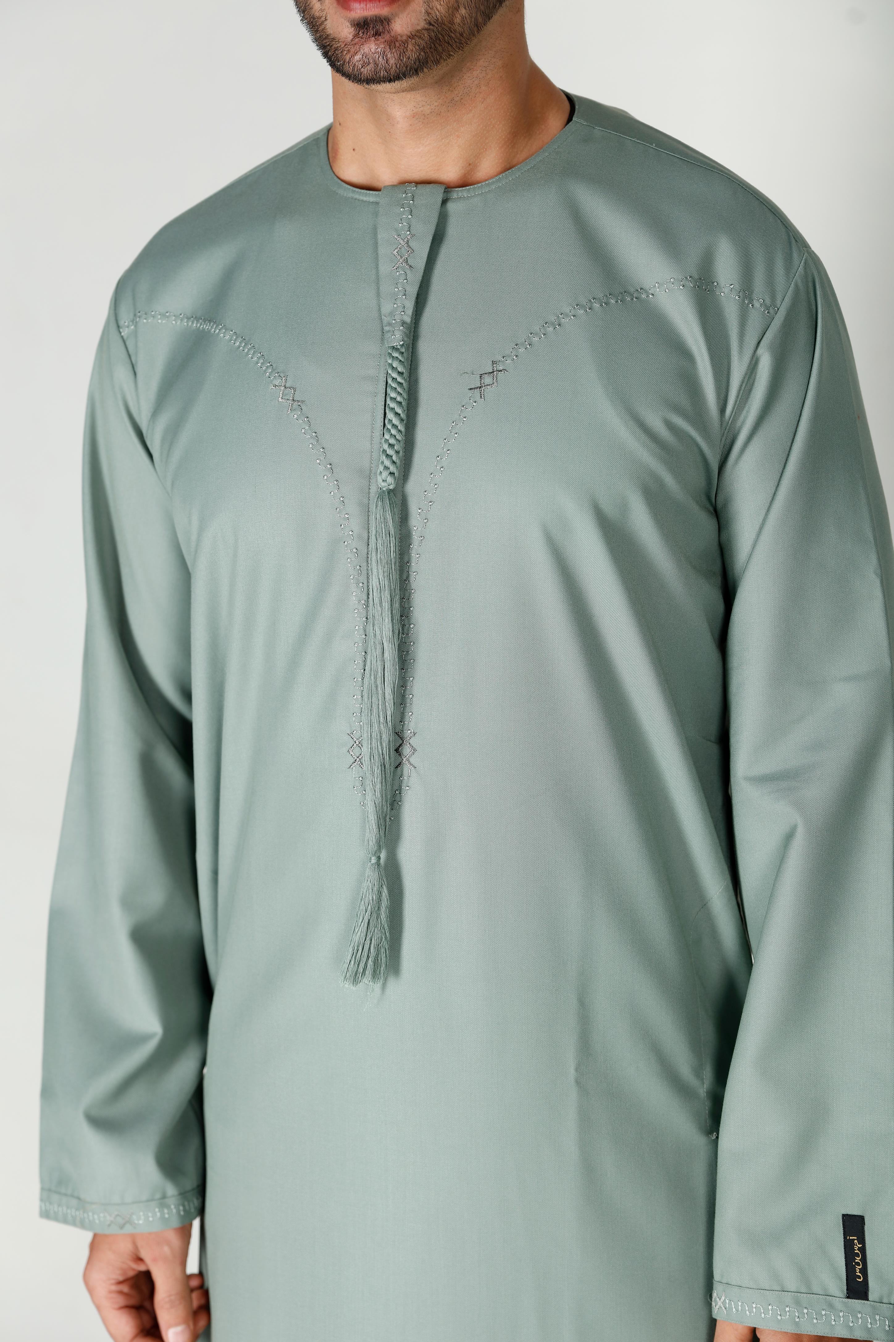 Mens Tasselled Thobe Mint 114 Col 6