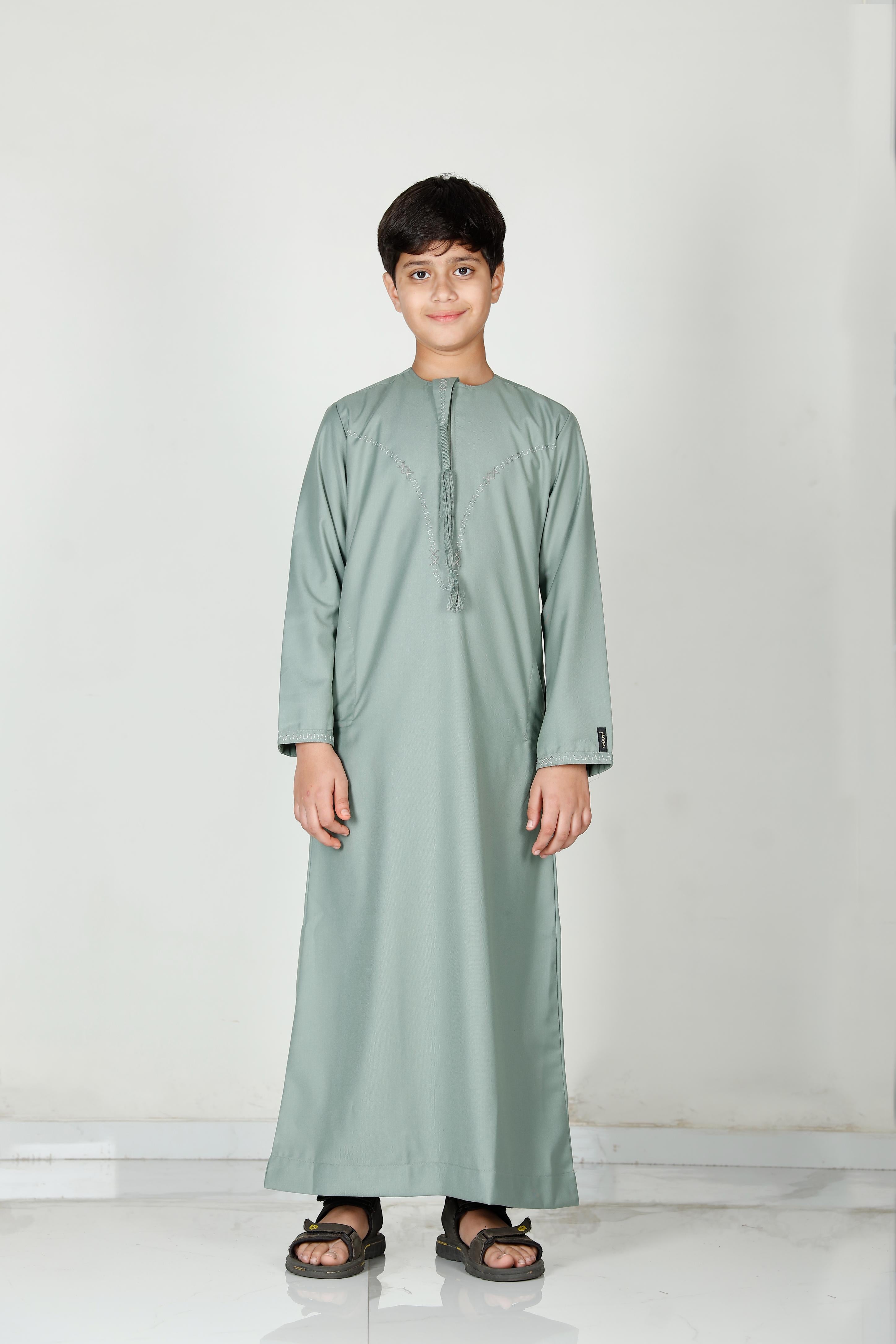Kids Tasselled Thobe Mint 114 Col 6