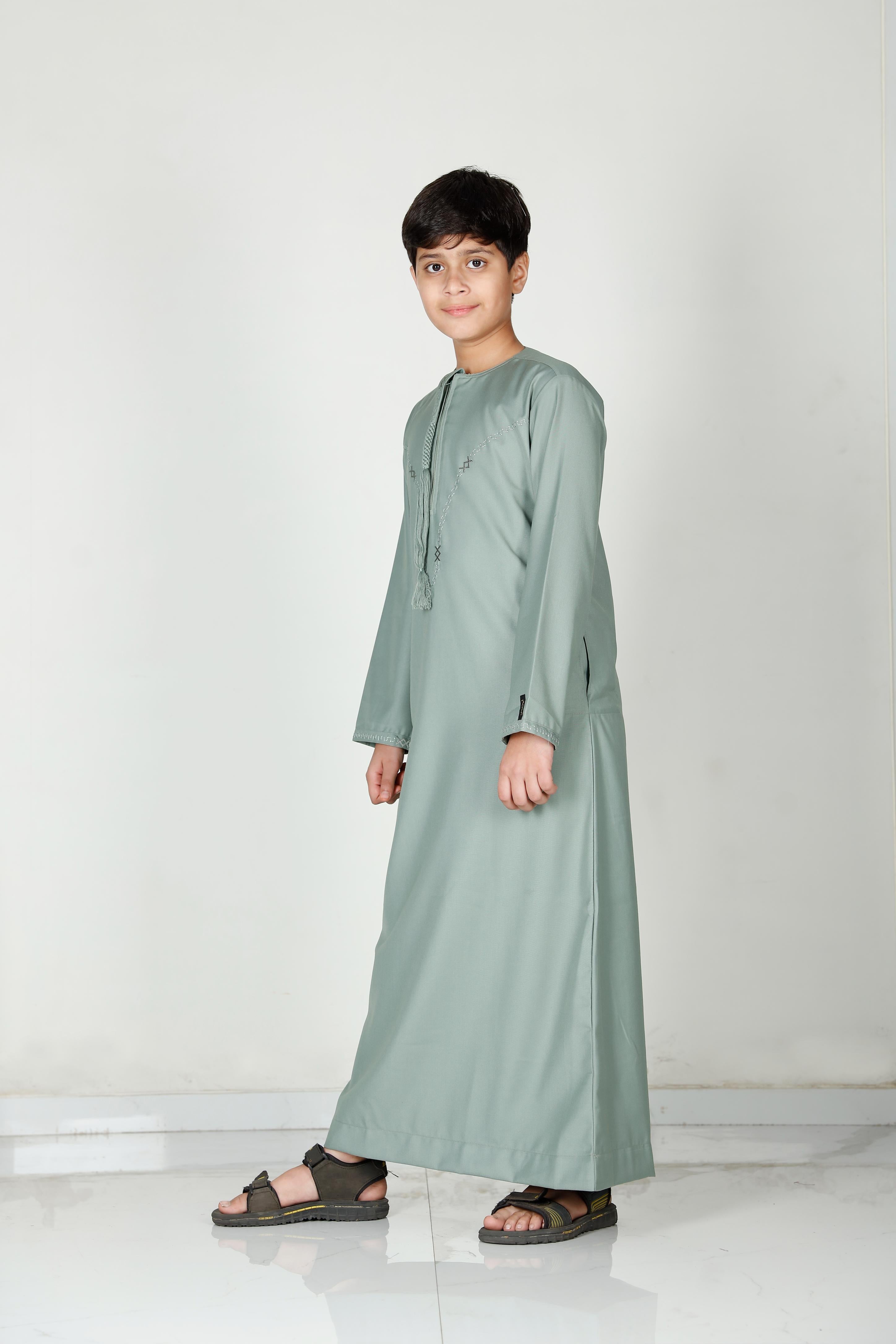 Kids Tasselled Thobe Mint 114 Col 6