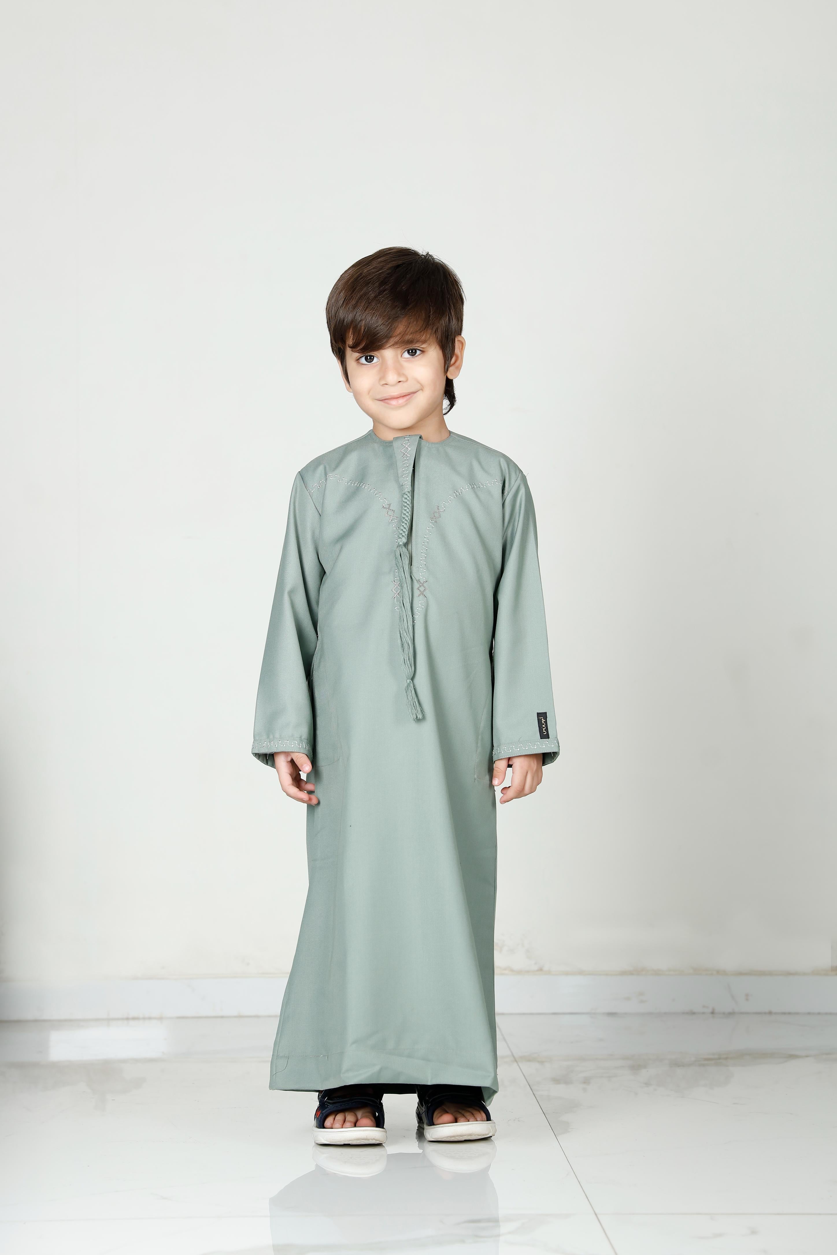 Kids Tasselled Thobe Mint 114 Col 6