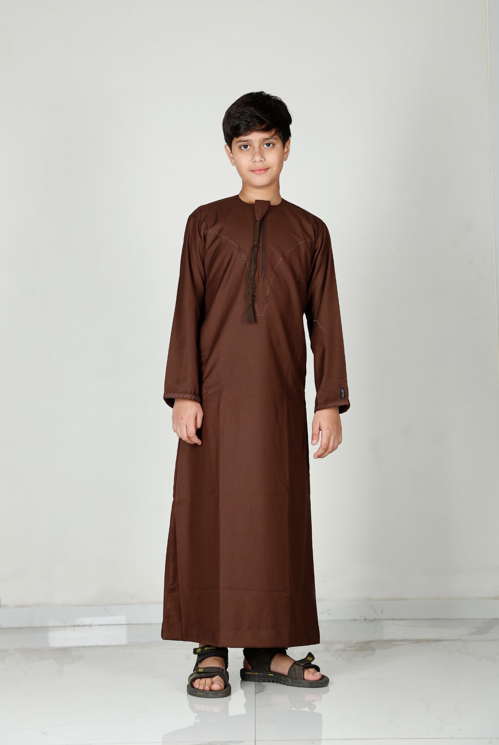 Boys Tasselled Thobe Brown 114 Col 9