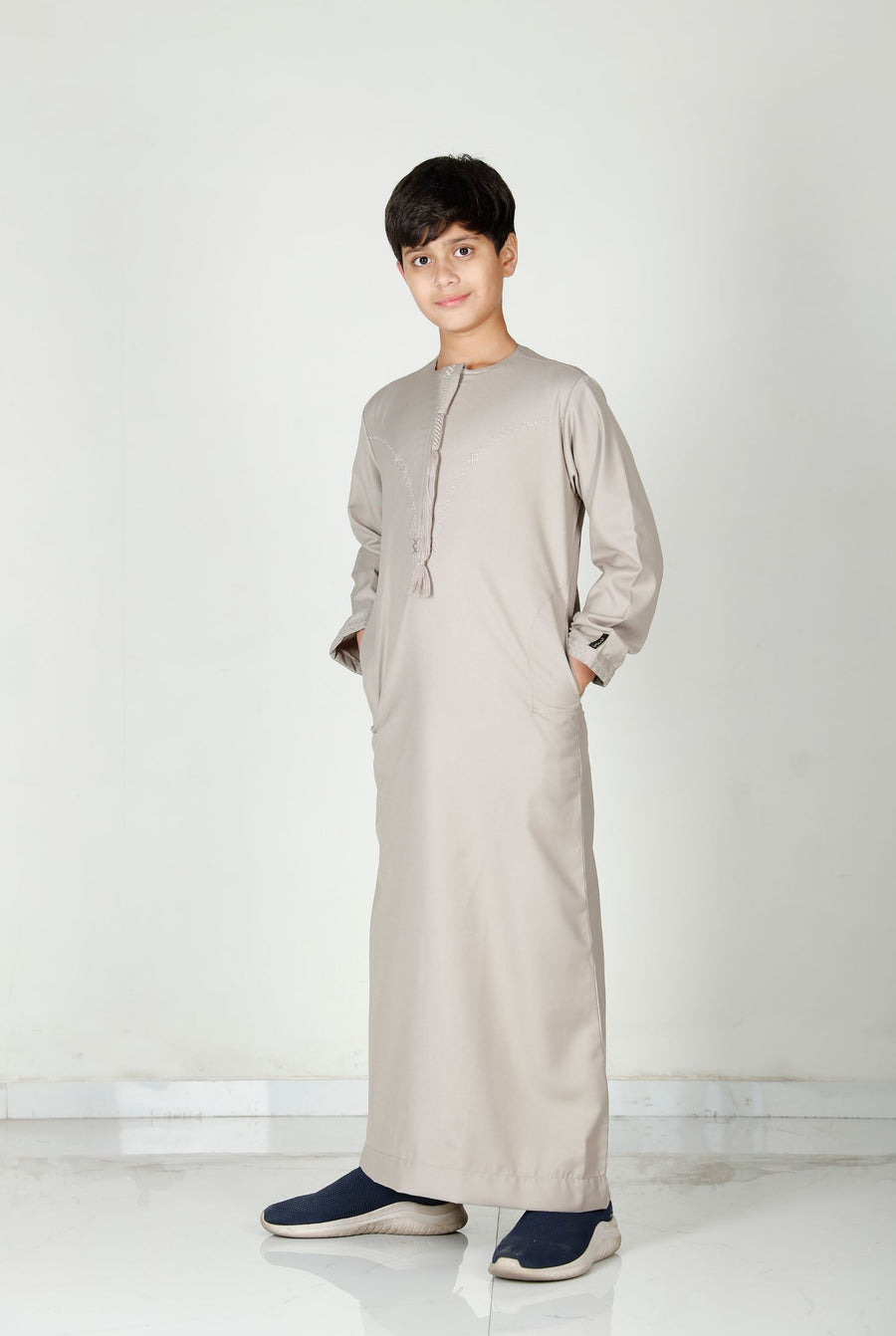 Boys Tasselled Thobe Mocha 114 Col 5