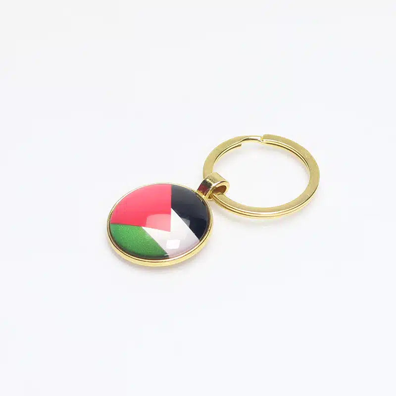Gold Circular Palestine Keyring