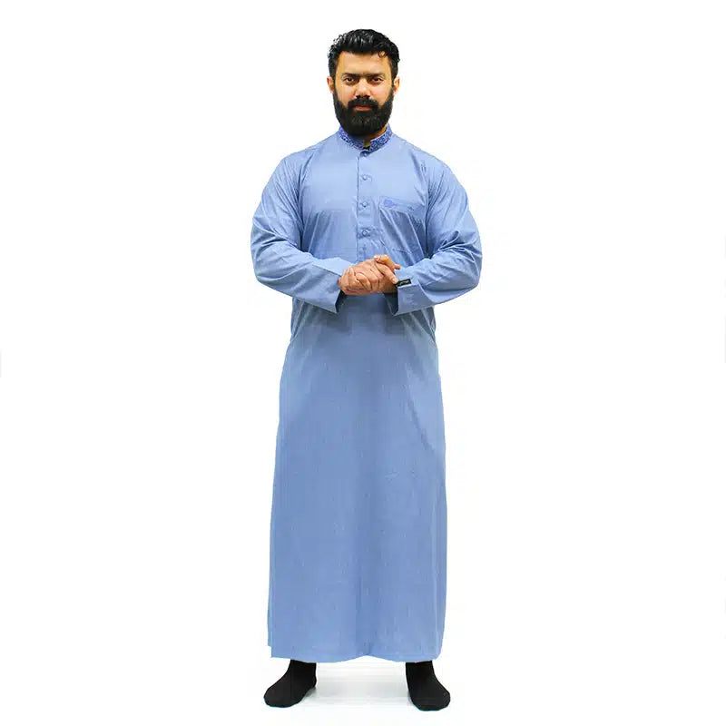 Collared Denim Blue Thobe 950-3