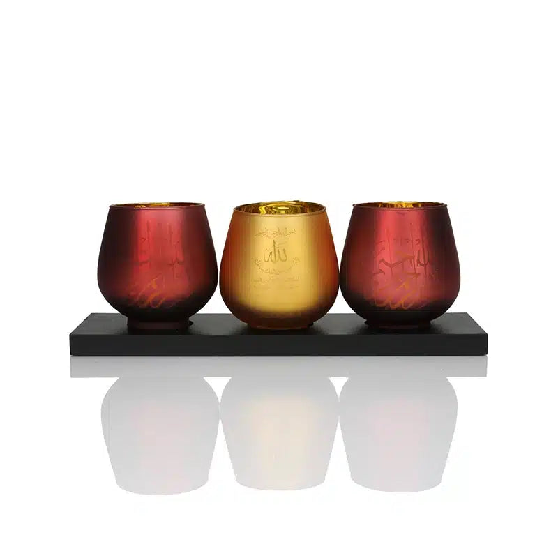 Medium Gold & Red Candle Set (199)