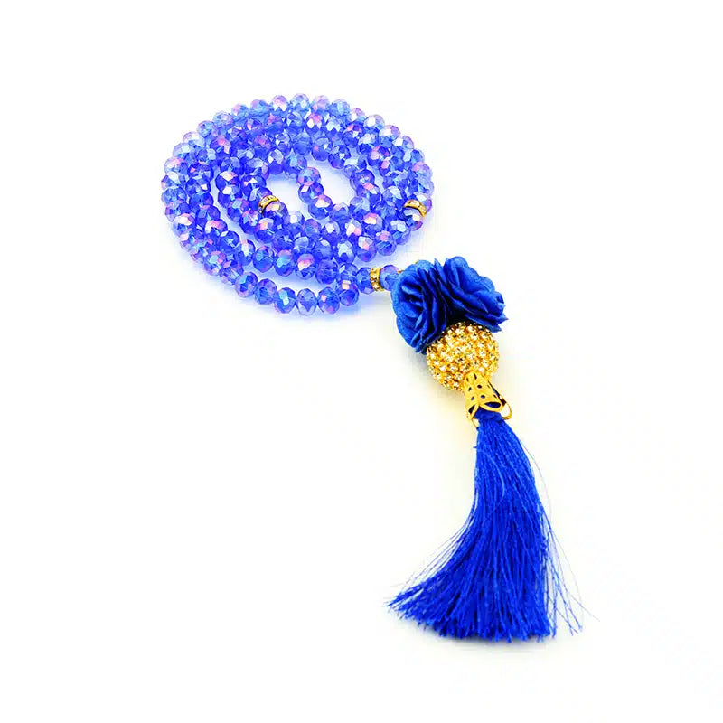 Navy Blue Crystal Tasbih (130)