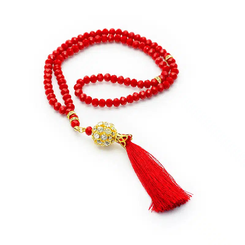Bright Red Crystal Tasbih (121)
