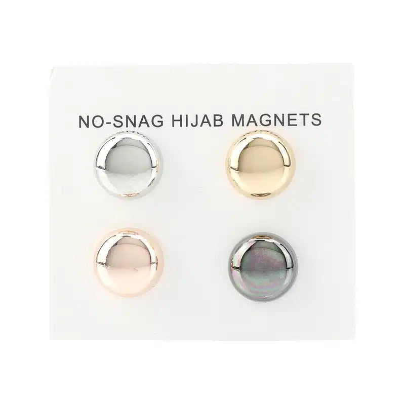 Metallic Magnetic Multi Coloured Hijab Magnets Pins - 4 Pack