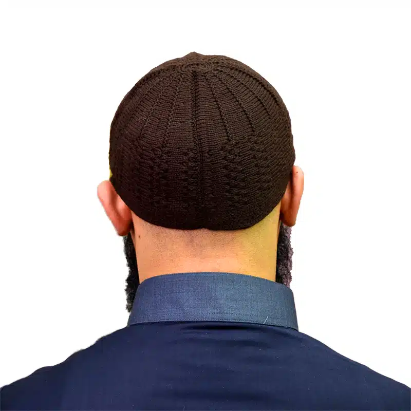 Men's Thick Wool Brown Prayer Hat