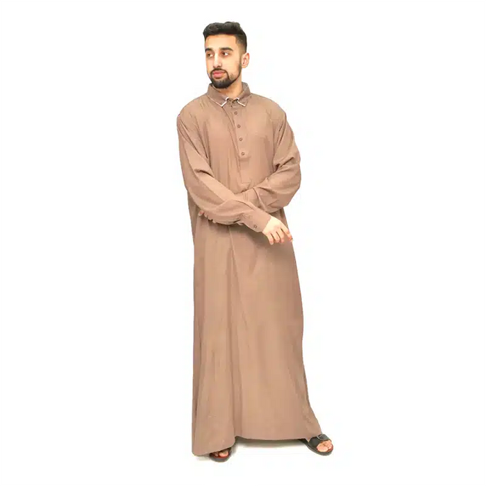 Men's Tuxedo Collared Caramel Thobe 632- 3
