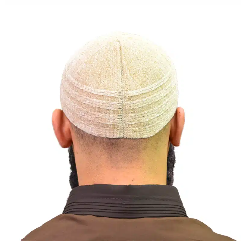Men's Cream Velvet Prayer Hat