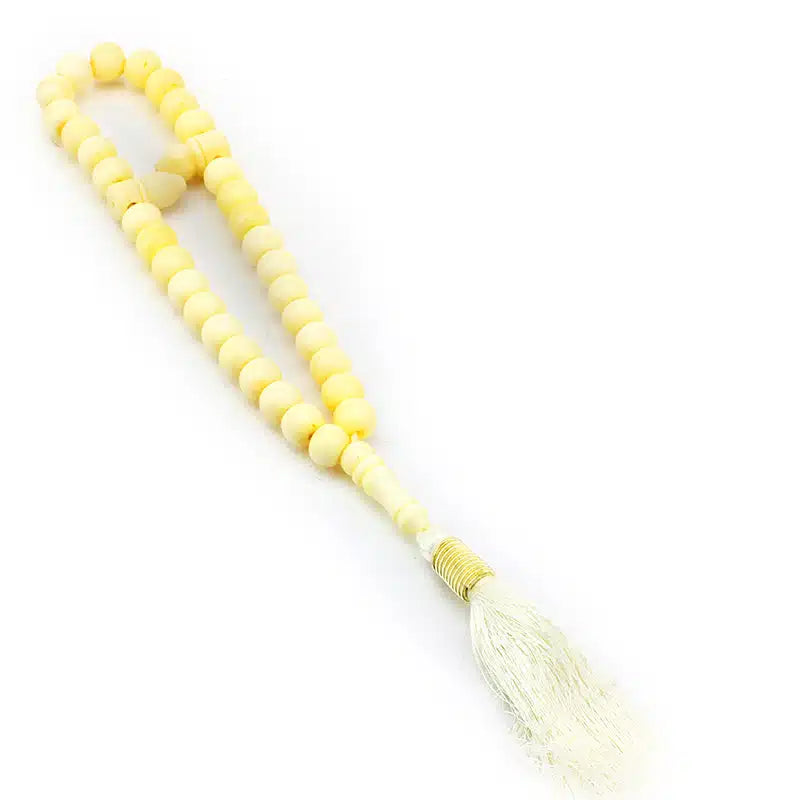 Light Cream Tasseled Camel Bone Tasbih (140)