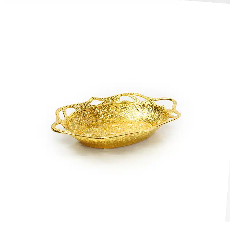 Open Gold Detailed Fruit Bowl