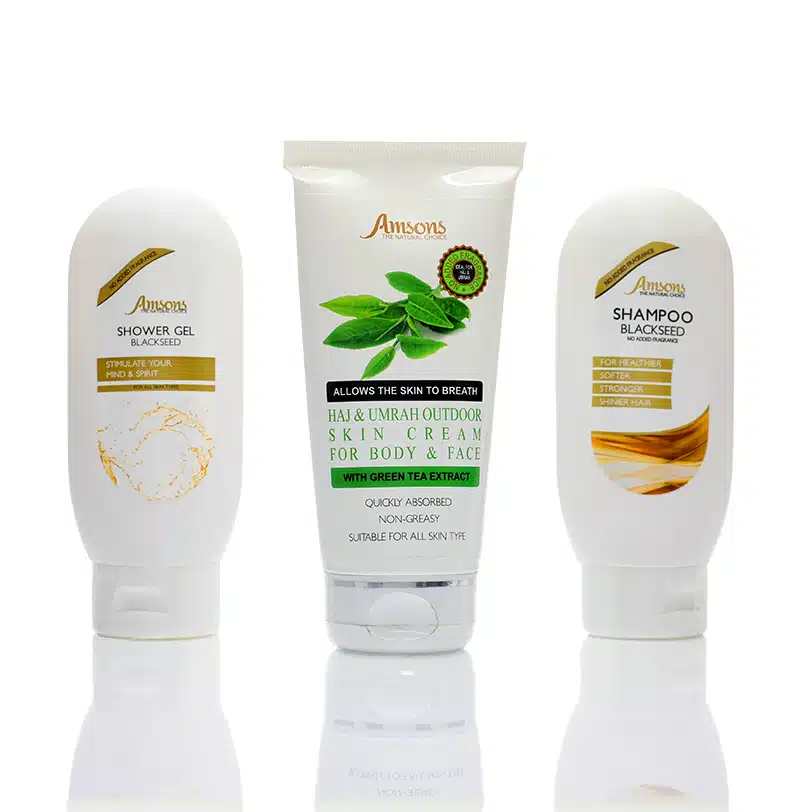 Umrah Essentials Pack - Shampoo, Shower Gel, Skin Cream