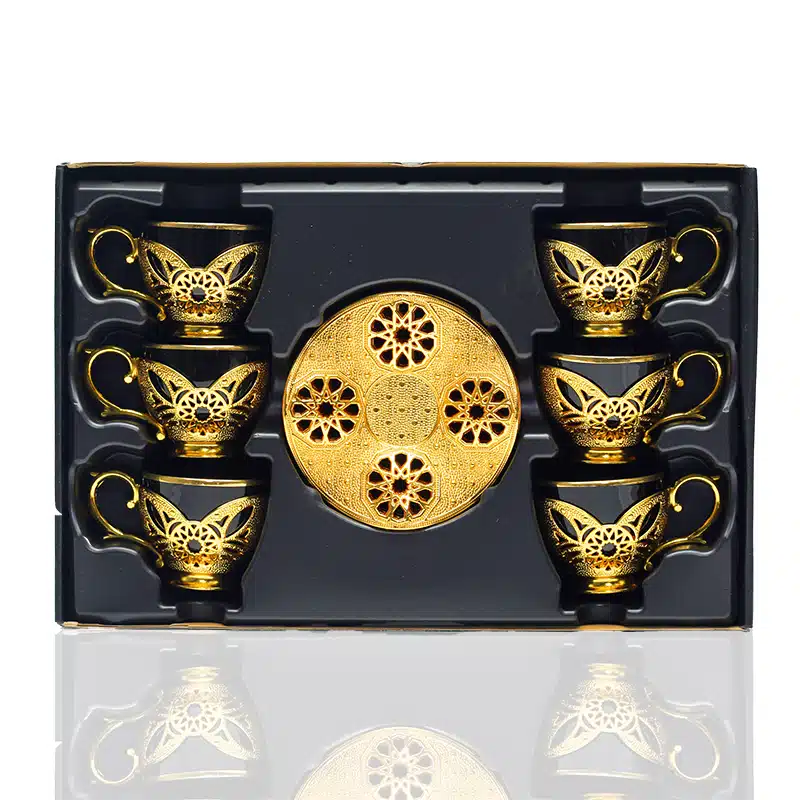 Two Tone Gold & Black Coffee Set BSM-00552