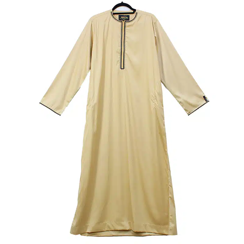 Omani Satin Tasseled Gold Thobe ASM-K42-3