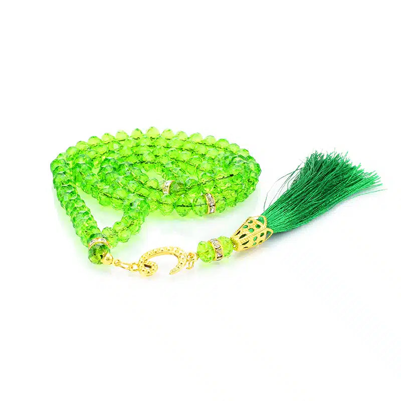 100 Bead Crystal Tasbih Green