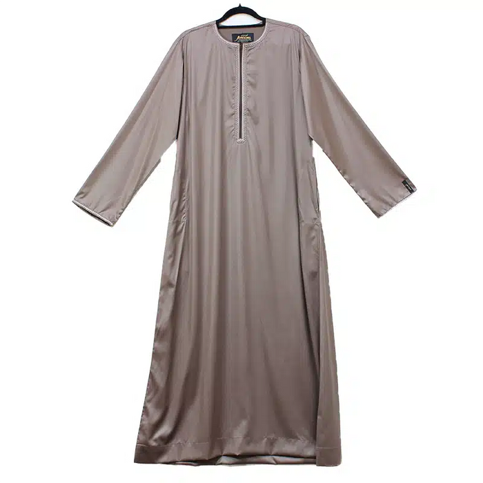 Omani Satin Tasseled  Brown Thobe ASM-K44-7