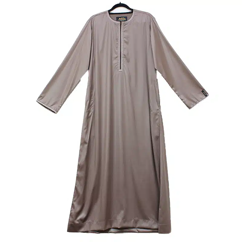 Omani Satin Tasseled  Brown Thobe ASM-K44-7