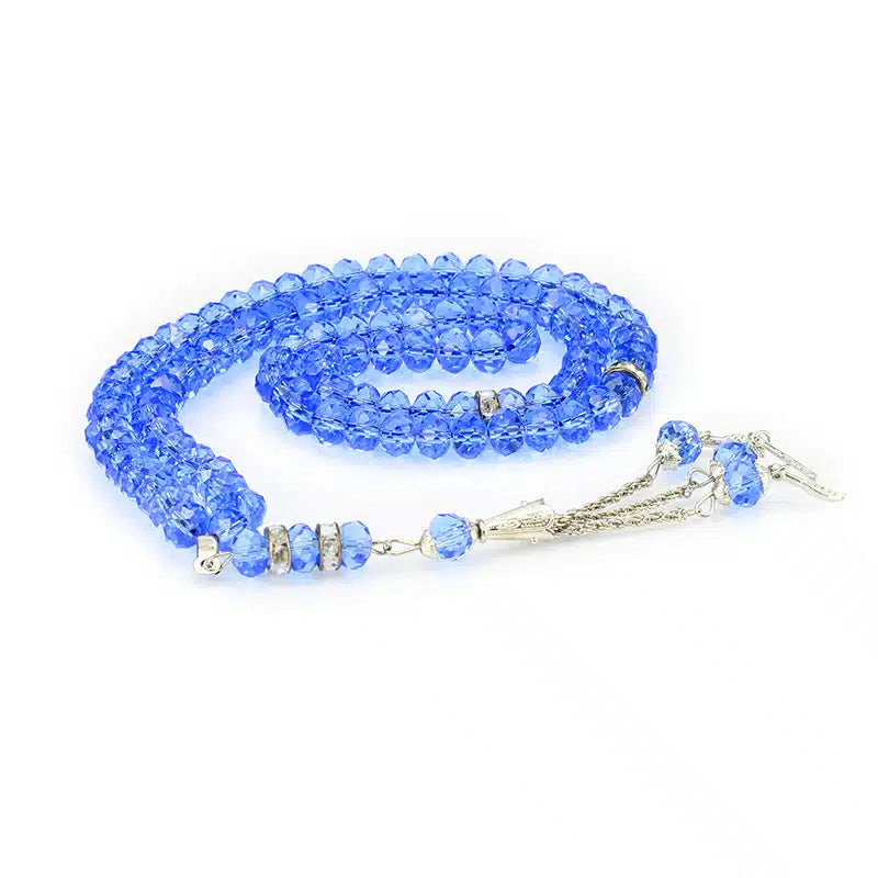 100 Bead Blue Crystal Tasbih
