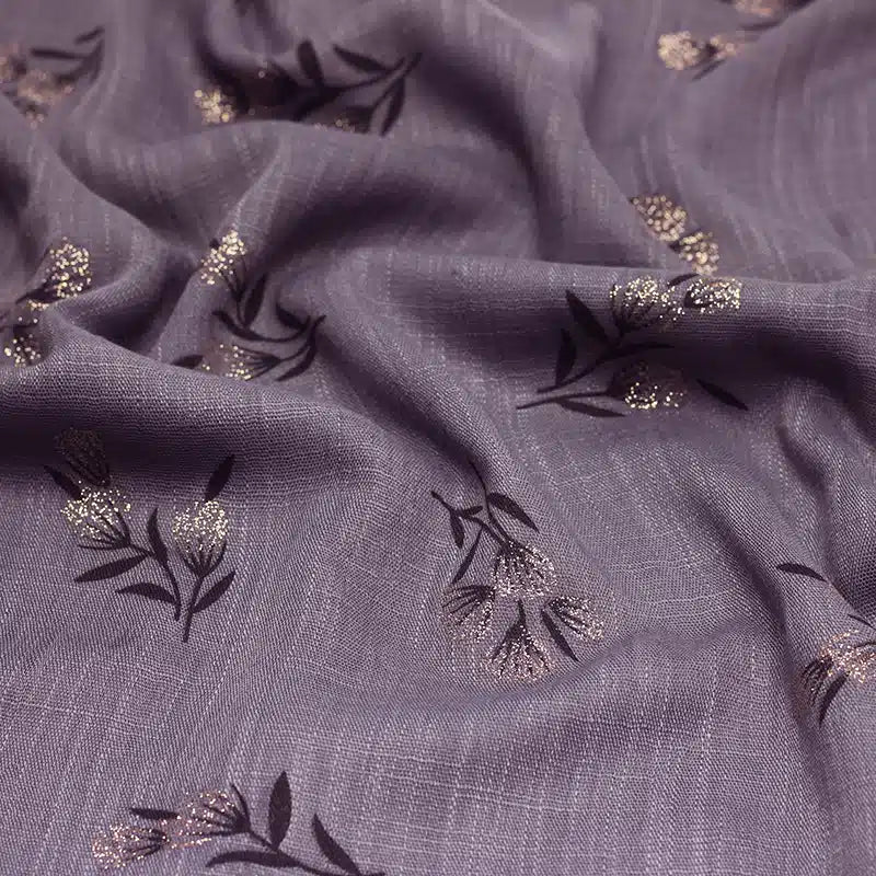 Shimmer Printed Cotton Lilac Hijab