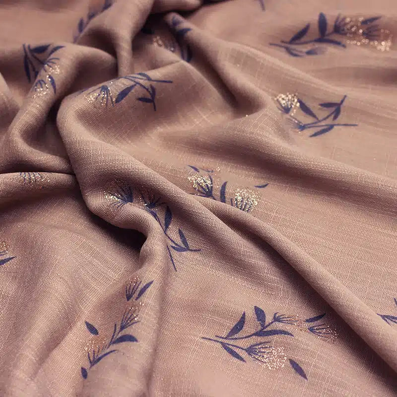 Shimmer Printed Cotton Beige Hijab