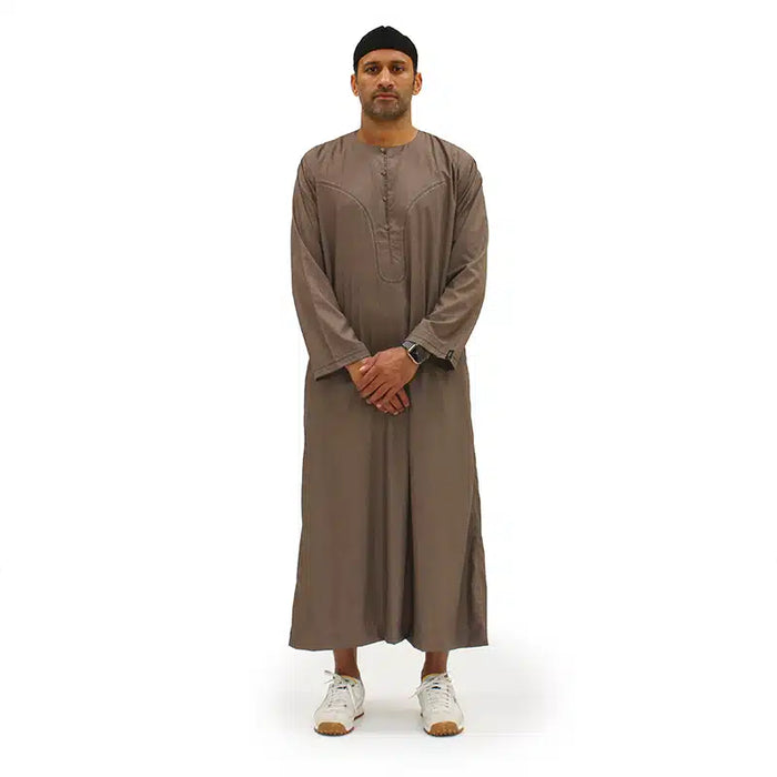 Omani Light Weight Brown Thobe 965-01